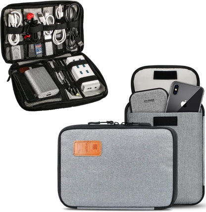 Travel Cable Organiser Bag,T Tersely Travel Gadget Cables Electronics Organiser Accessories Bag,Portable Tech Pouch Gear Bag Cable Bag Phone Carrying Storage Case for Headphone Earphone USB