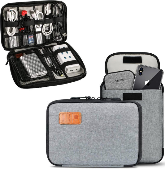 Travel Cable Organiser Bag,T Tersely Travel Gadget Cables Electronics Organiser Accessories Bag,Portable Tech Pouch Gear Bag Cable Bag Phone Carrying Storage Case for Headphone Earphone USB