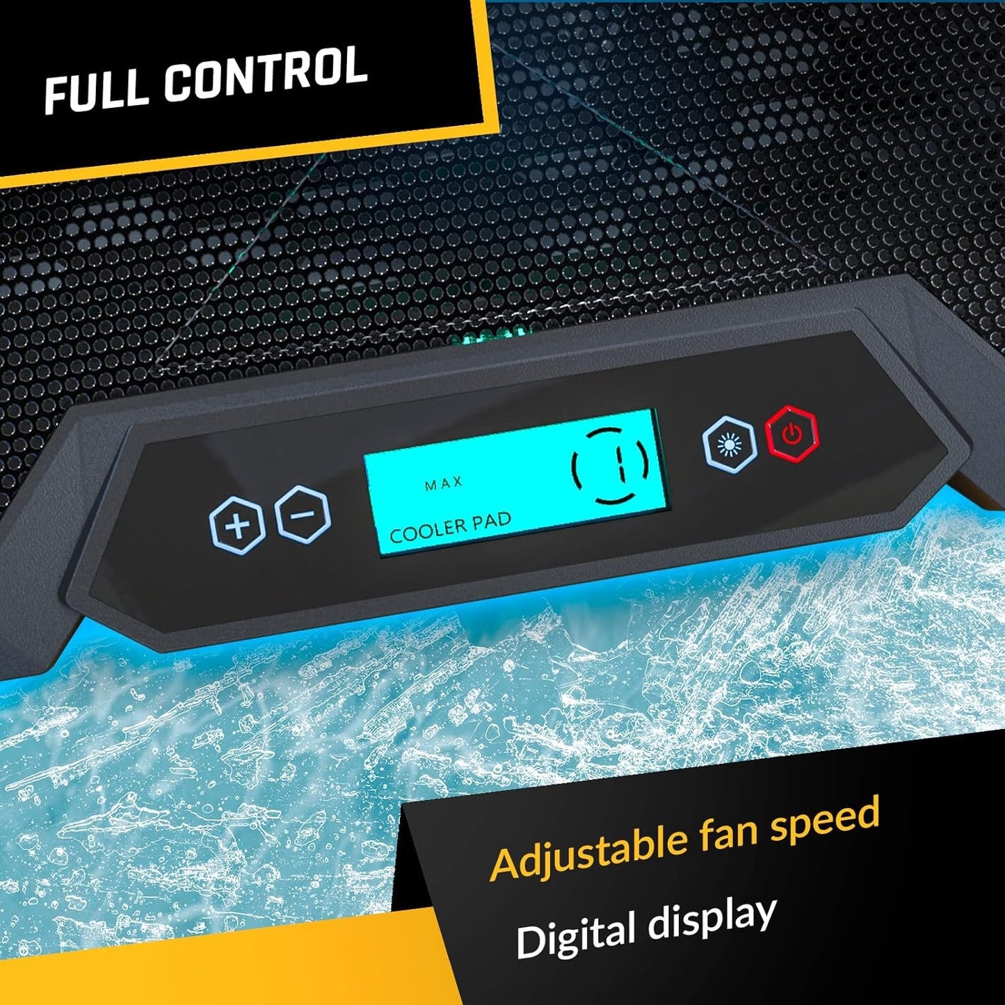 KLIM Glacier RGB Laptop Cooling Pad - 6 Fans Gaming Cooler - Stable Stand With Fan - Compatible up to 17" - 5 Year Warranty - PC Mac PS5 PS4 Xbox One