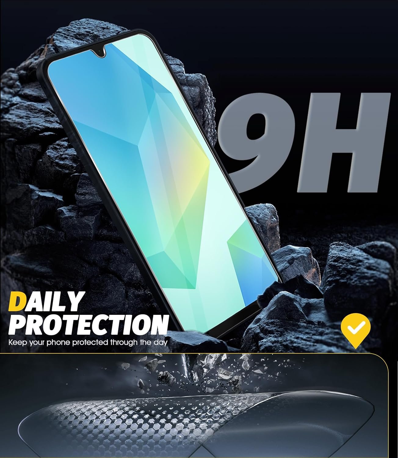 (4 Pack) Orzero Compatible for Samsung Galaxy A16 5G / 4G 6.7 inch Tempered Glass Screen Protector, 2.5D Arc Edges 9 Hardness High Definition Anti-Scratch Bubble-Free
