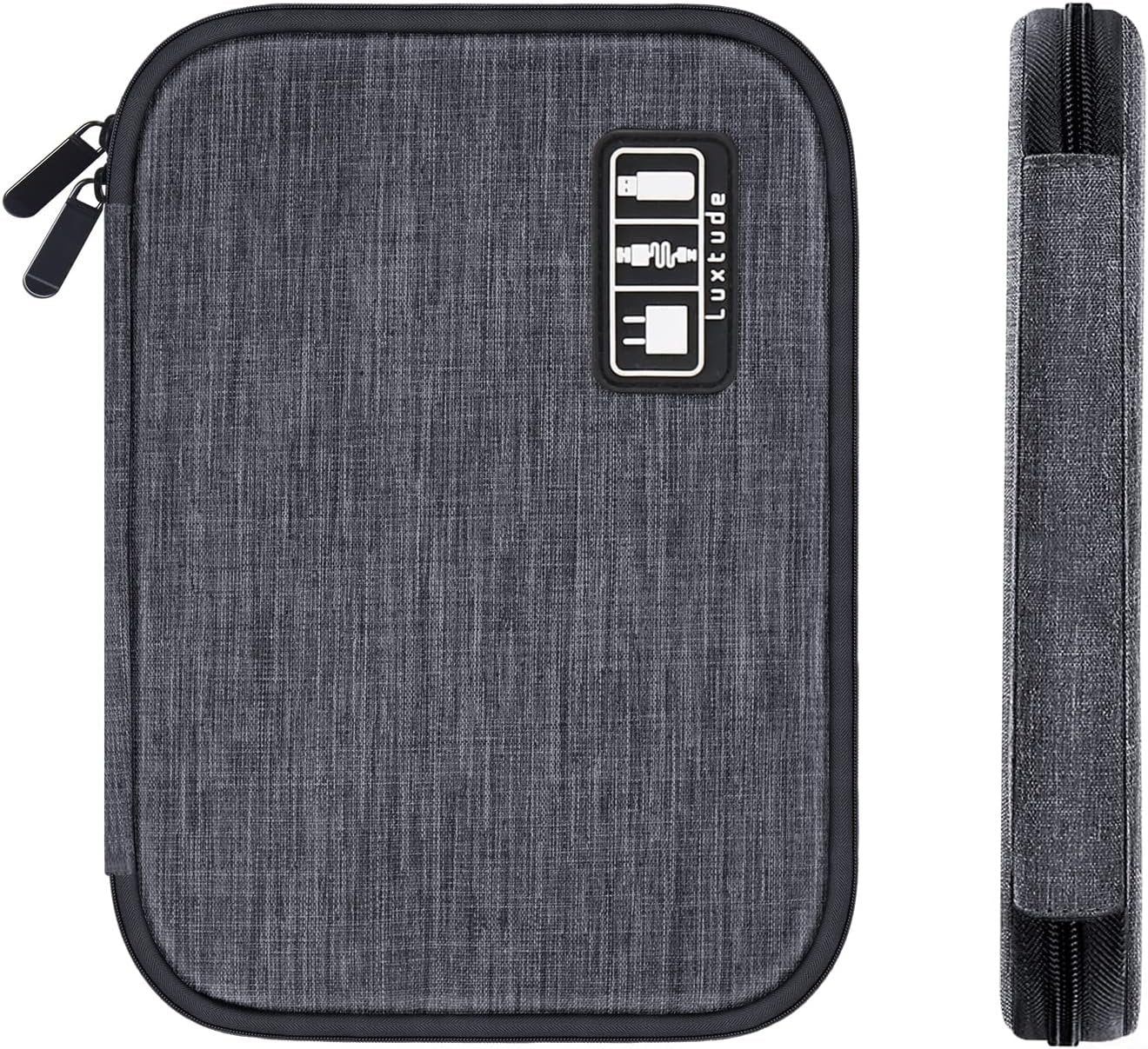 Luxtude Electronic Organizer Travel Cable Organizer Electronics Gadgets Accessories Case for USB Cable Cord, Charger, Power Bank, Phone, Hard Drives, USB Flash Drive, SD Card (Gray)