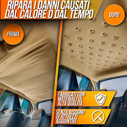 70 Pcs Car Roof Pins Kit + 70 Red Pins + 1 Screwdriver + 1 Metric Tape - Ideal for Car Fallen Roof Repair - Essential Part of Your Car Accessories (Beige)