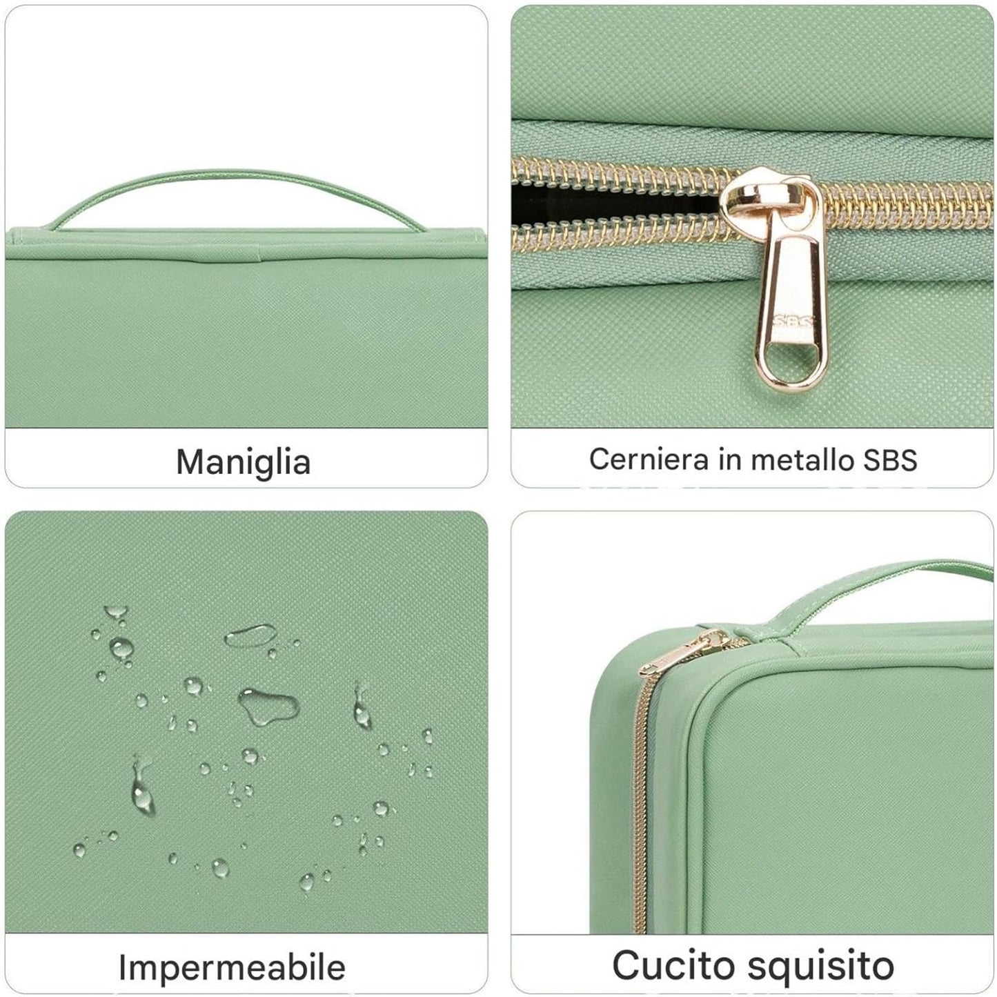 Travel Toiletry Bag with Hook, Hangable Foldable 3-Compartment Organizer, Portable Makeup Pouch with Handle, Spacious Travel Bag for Toiletries and, 1 Piece, Single Attribute, Please refer to