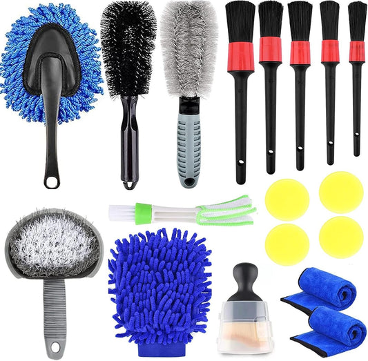 Car Detailing Kit,Car Cleaning Kit Includes Car Wash Brush,Detailing Brush,Wheel Cleaner Brush,Car Wash Kit for Interior, Exterior, Wheels