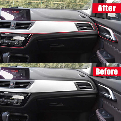 TOMALL Car Interior Moulding Strip Car Decorative Filler Insert Strips 5M(16ft) Flexible Electroplating Decoration Styling Dashboard Accessories with Installing Tool (Red)