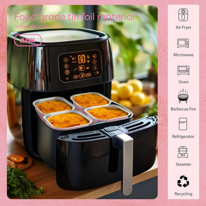 NPLUX 50 Pack Mini Cake Pans with Lids and Spoons Aluminum Foil Pans Square Cupcake Liners Brownie Baking Cups Disposable Ramekins Holders (Pink, 5oz)