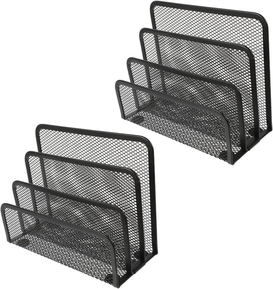 DINHEAROM 2Pcs Multi File Holders Iron Desktop File Storage Racks for Office Organization for Magazines Books and Documents Keep Your Workspace Clean and Tidy