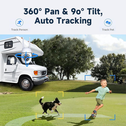 1080P Outdoor Security Camera Wired, 2.4G/5G WiFi Home Surveillance Cam with 360° Pan/Tilt, Color Night Vision, Motion Detection, 2-Way Audio, SD/Cloud Storage, Compatible with Alexa