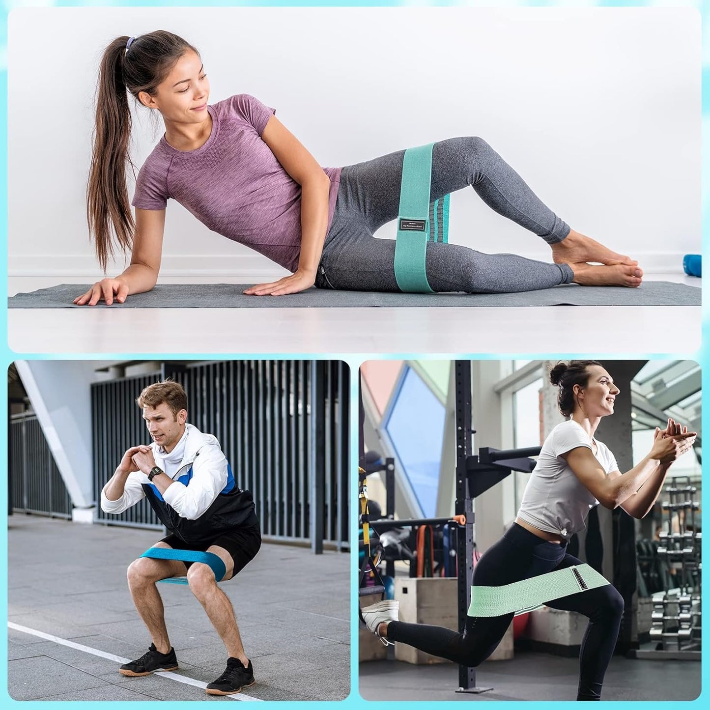 Houselog Resistance Bands Sets Portable Exercise Loops for Legs and Hip 3 Resistance Level Workout Weight Bands with Non-Slip Design Workout Flexbands for Home Gym Office Yoga Pilates