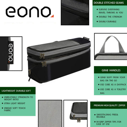 Eono Compression Travel Organizers, Suitcase Organizer Set, Travel Cubes, Packing Cubes, Compression Packing Cube