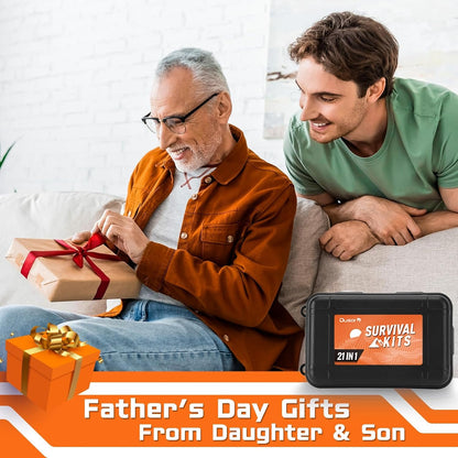 Dusor Father Day Dad Gift Ideas 21 in 1 Survival Kit, Father‘s Day Gifts from Daughter Wife Son, Dad Gifts for Fathers Day, Camping Essentials Gifts for Men Husband Stepdad, Father's Day Hunting Gifts