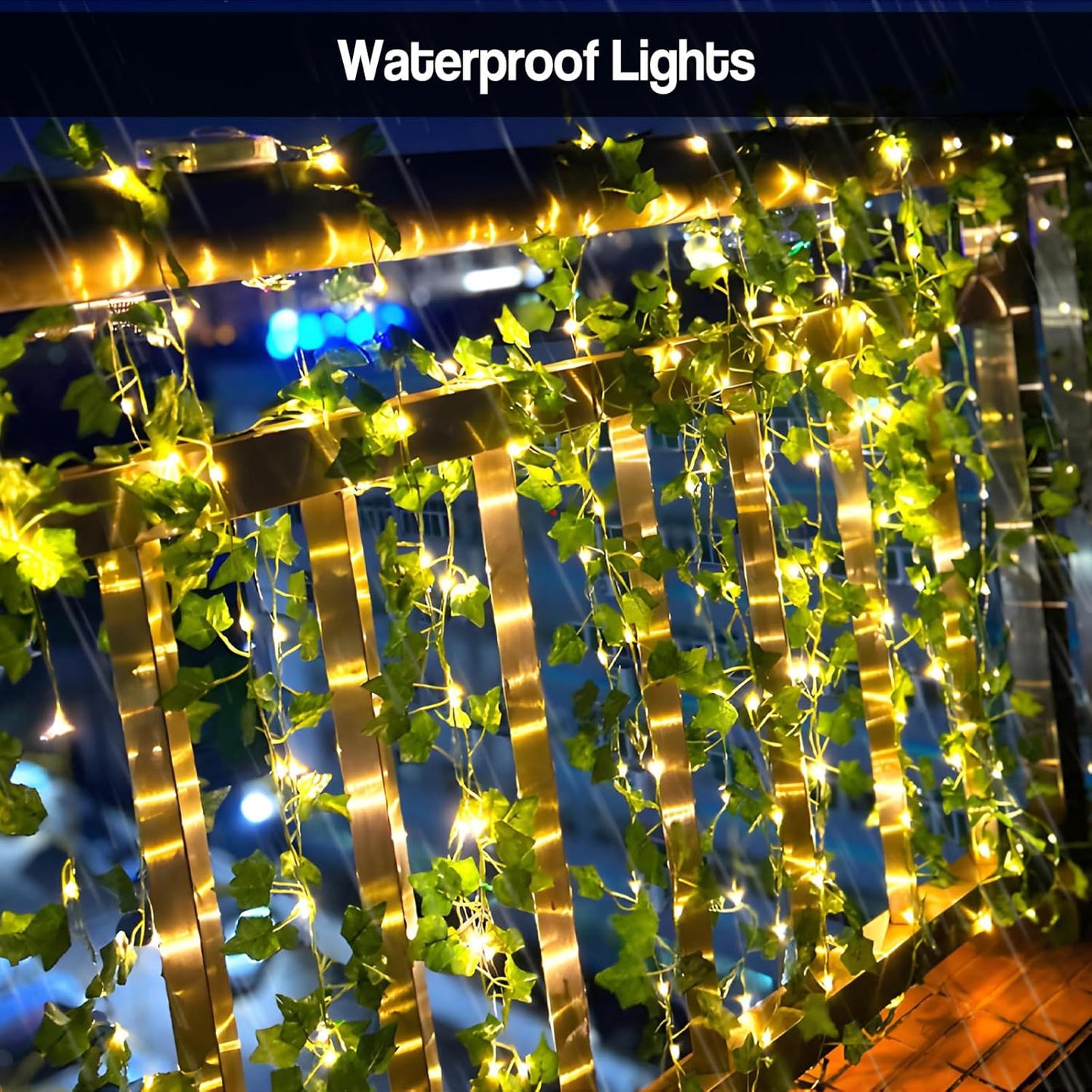 Taefuhnn 10M 100LED Vine Leaf Fairy String Lights Batteries Powered, Fake Green Ivy Vine Fairy String Lights for Room Home Bedroom Outdoor Indoor Garden Decor