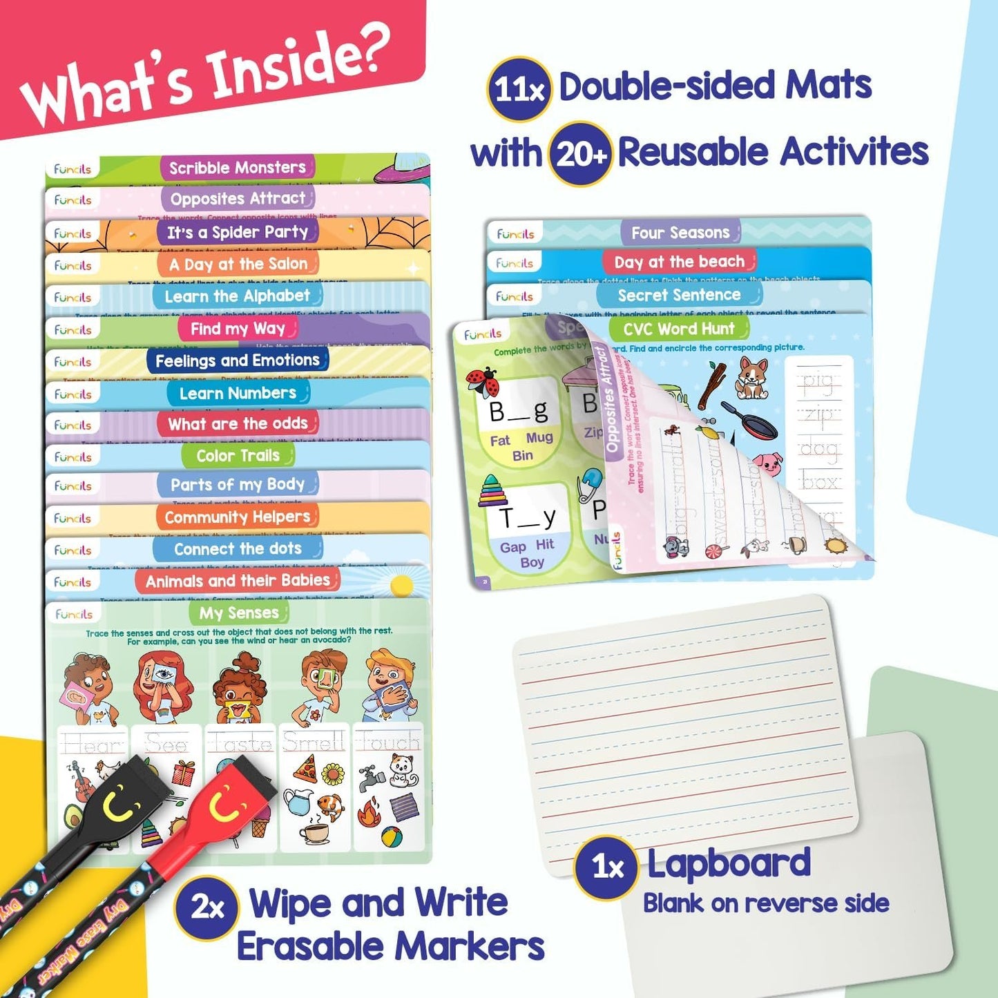 Learn to Write for Kids - Educational Toys & Games, Preschool & Kindergarten Learning Activities, Writing Practice Book, Birthday Gifts for Girls and Boys for Ages 3, 4, 5, 6 Year Old