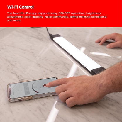 UltraPro Smart Wi-Fi 24 inch Plug-in Under Cabinet Lights, Color Changing, Compatible with Alexa, Works with Google Assistant, Under Cabinet Lighting, Under Counter Lights for Kitchen 57072