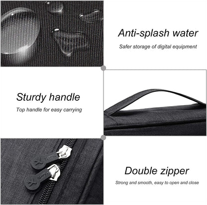 ACOPTON Electronic Organizer, Portable Travel Organizer Bag, Waterproof Case for iPad Electronics Accessories, Cables, Chargers, Hard Drives, Power Bank, Playing Cards, blue navy, Bag Organizer