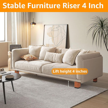 Bed Risers 3-Layer Detachable Adjustable Furniture Risers, Heavy-Duty Stackable Bed Lifts Risers, Durable & Stable Table Couch Sofa Bed Risers Detachable Bed Risers, Reusable Bed Risers (Brown)