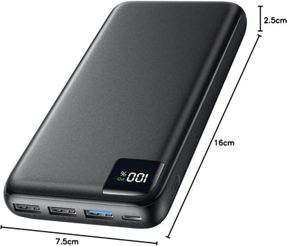 SOARAISE Power Bank 27000mAh, 22.5W USB C in & Out Fast Charging Portable Charger, PD 3.0 QC 4.0 LED Display Phone Battery Pack Compatible with iPhone 15 14 13 12 Pro Samsung S21 Google (Black)