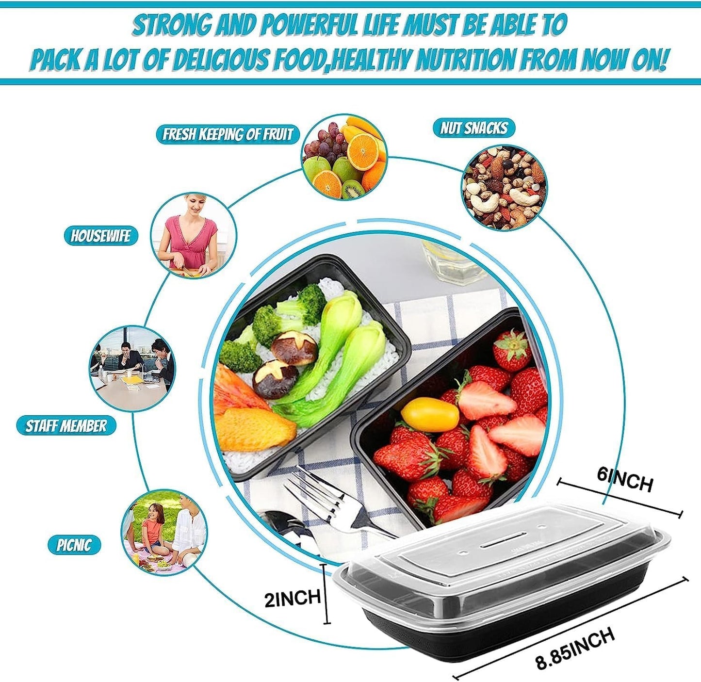 25 Pack 28 oz Plastic Meal Prep Containers with Lids, Leakproof Food Storage Container Microwave Safe BPA Free Stackable Lunch Box Take Out Containers 1 Compartment Bento Box