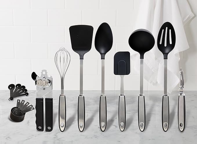 Gibson Home Eclectic 18 Piece Kitchen Tool/Gadget Combo Set, Silver