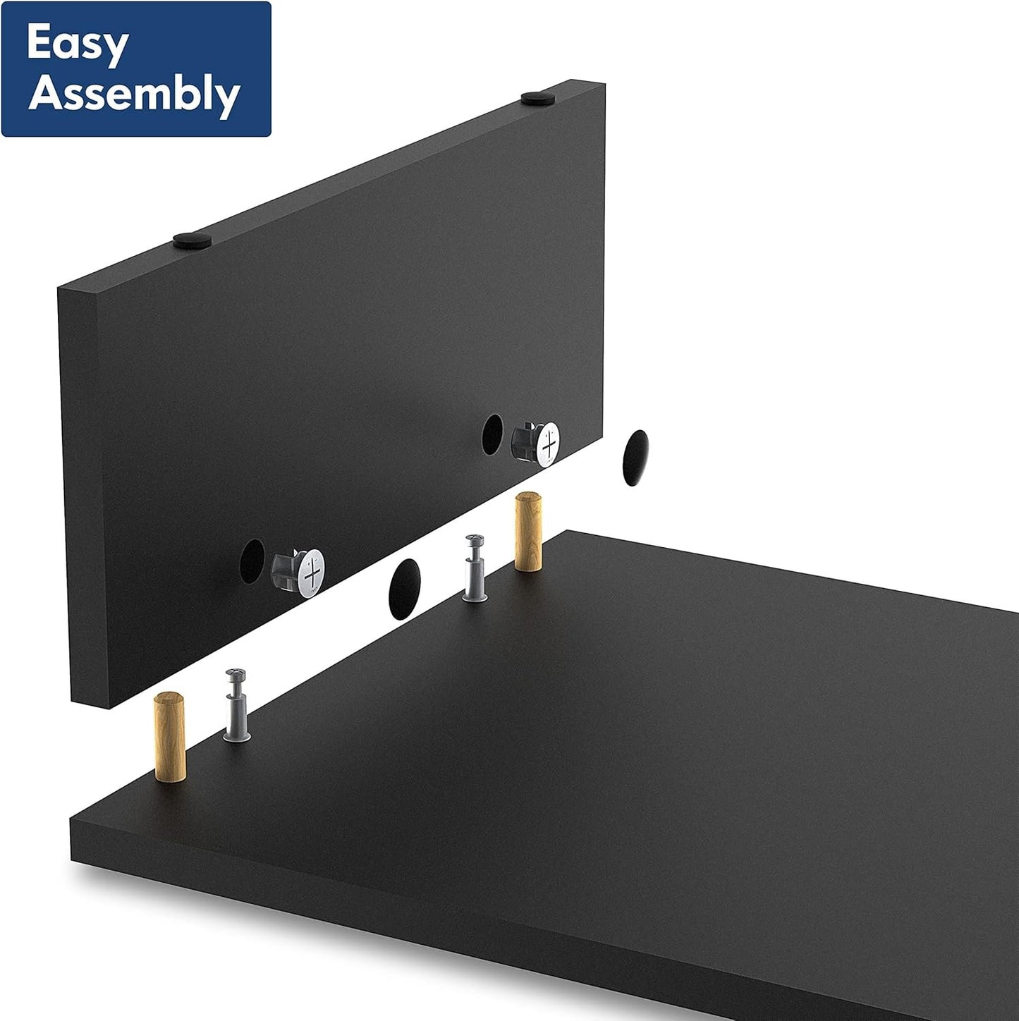 FITUEYES Dual Monitor Stand - 3 Shelf Computer Monitor Riser, Wood Desktop Stand with Adjustable Length and Angle, Desk Accessories, Office Supplies Medium Black,DT108001WB