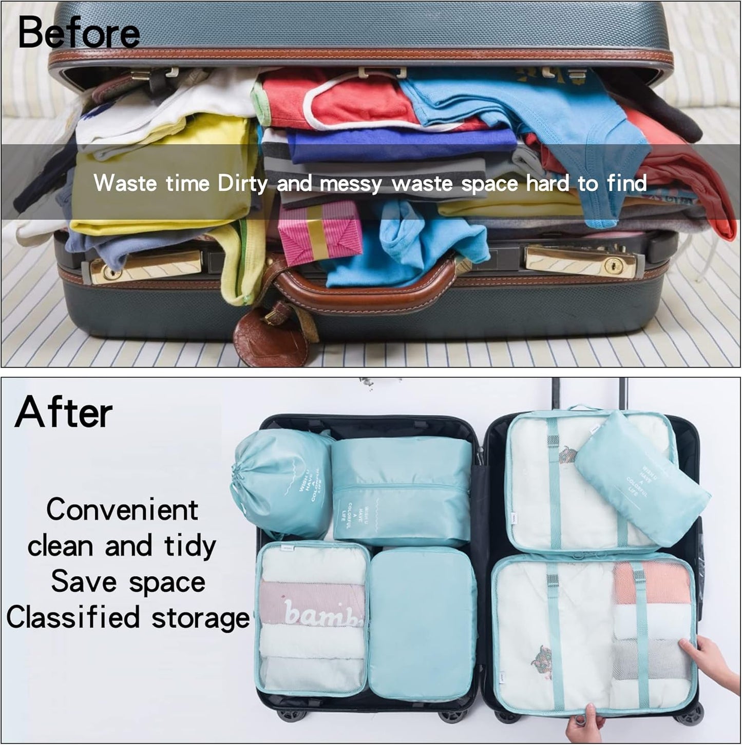 YORFULL 12 Pieces Packing Cubes Compression Travel Organizer, Travel Accessories, Travel Bag, Travel Bag