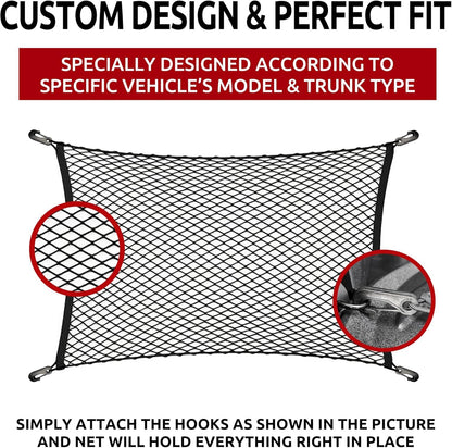 Floor Style Automotive Elastic Trunk Mesh Cargo Net for Subaru Outback 2020-2024 - Premium Trunk Organizers and Storage - Luggage Net for SUV - Best Car Organizer for Subaru Outback