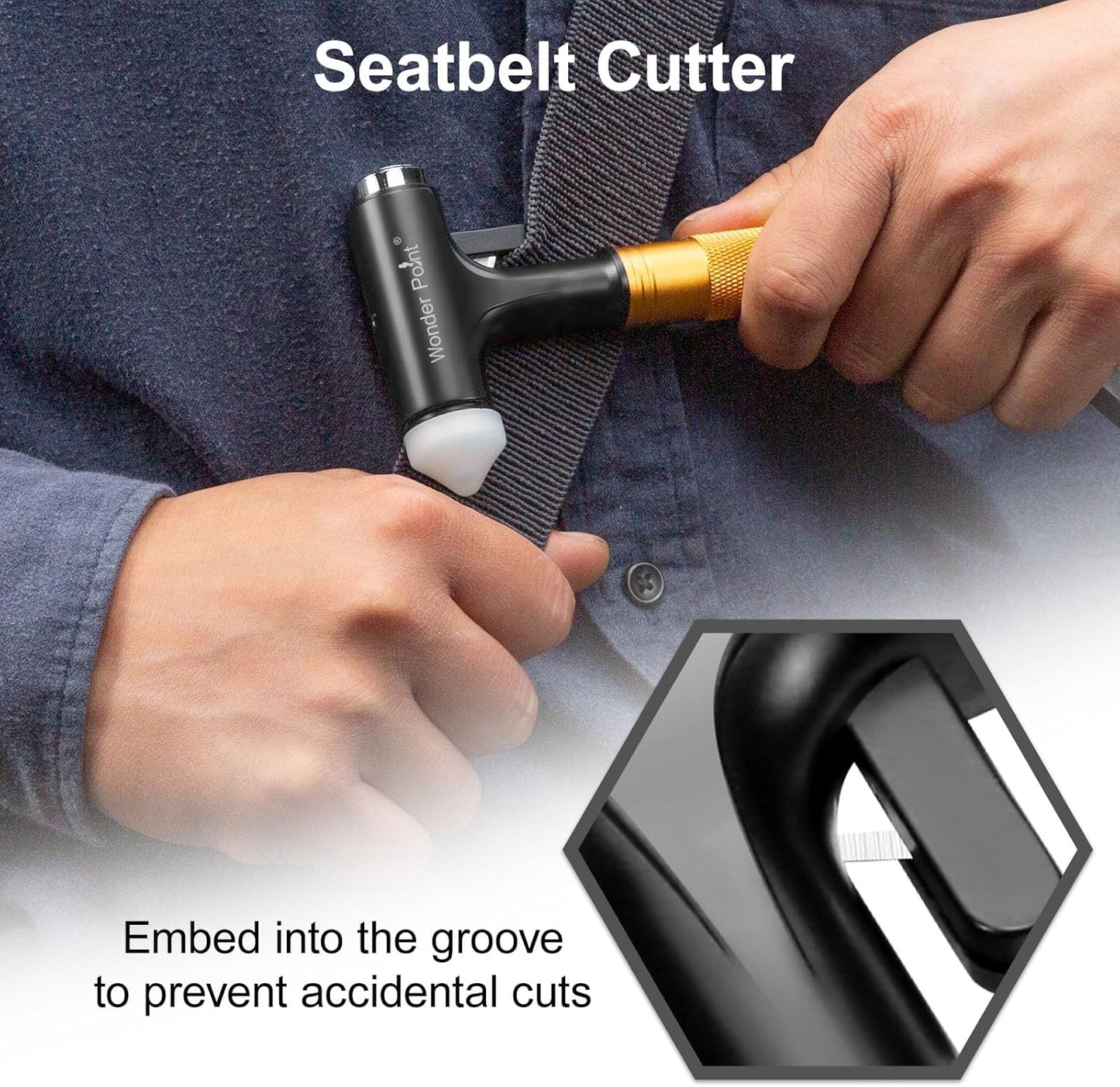 Premium Car Safety Hammer - Emergency Escape Tool with Car Window Breaker and Seat Belt Cutter, Life Saving Survival Kit with Heavy Carbon Steel Points and Hardened Sharp (Yellow)