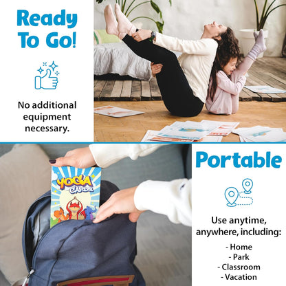 Yoga Pose and Breathing Exercise Cards for Kids - Promote Mindfulness, Meditation, and Self Care for Children - Fun Preschool Game with Easy to Read Steps - Teach Kids Mindfulness Tools Through Yoga