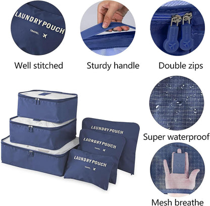 BAYINBROOK 9 Piece Suitcase Organizer, Packing Cube Set, Travel Organizer for Clothes, Cosmetics, Shoes, Intim (Dark Blue)