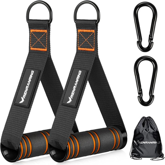 Gym Exercise Handles, Replacement Handle Attachments for Cable Machine Pulleys, Resistance Band and Strength Trainer, Pull Down Workout Accessories, Home Gym Add On Equipment