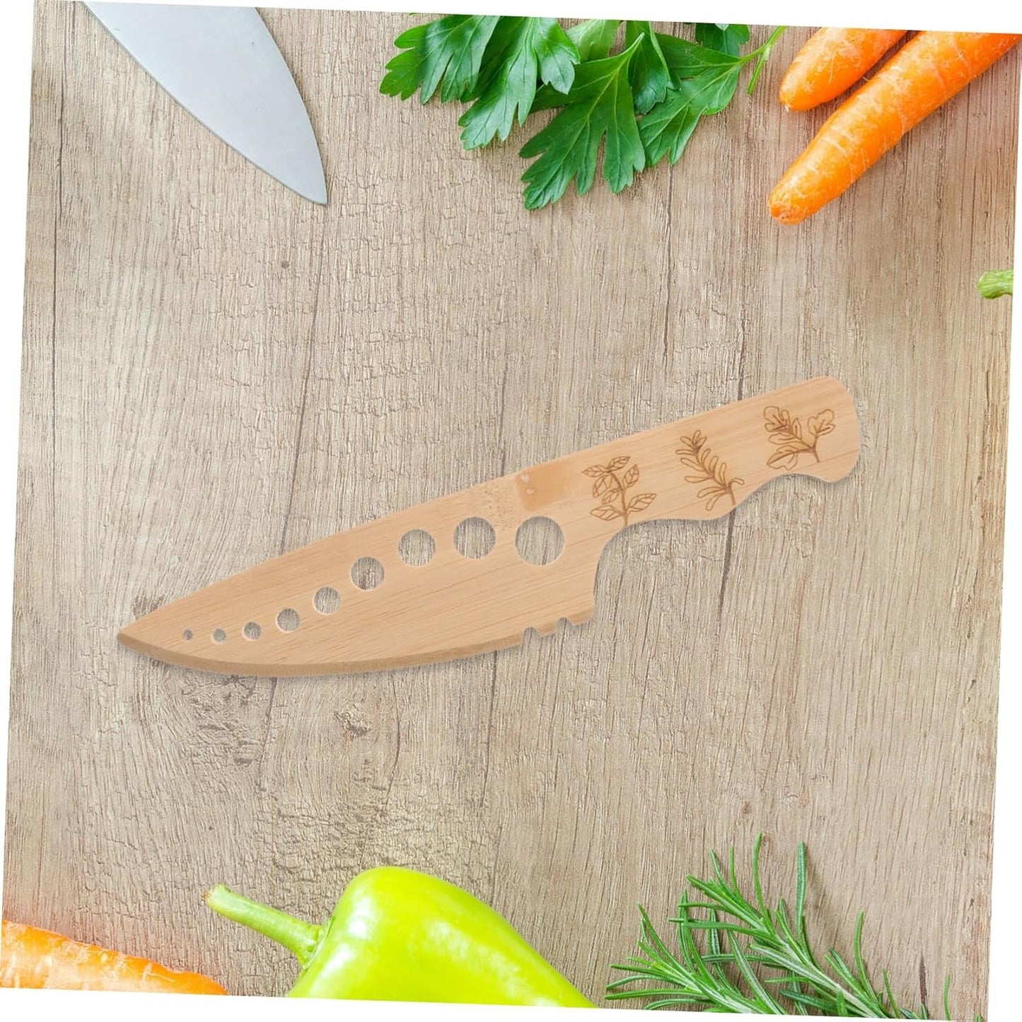 GREENADSCAPE Wooden Herb Peeling Knife Garlic Mincer Remover Cutter for Creases Peeler Herb Tool Defoliator Vegetable Remover Wood Vegetable Remover