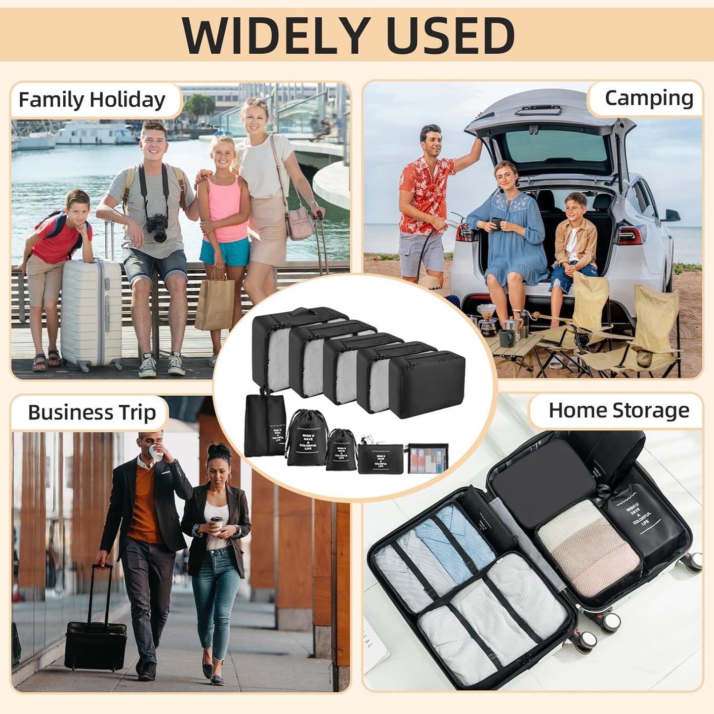10 Piece Space-Saving Suitcase Organizer, Travel Suitcase, Packing Cubes for Cosmetics, Underwear, Clothes, Bags, Shoes, Travel Useful Accessories
