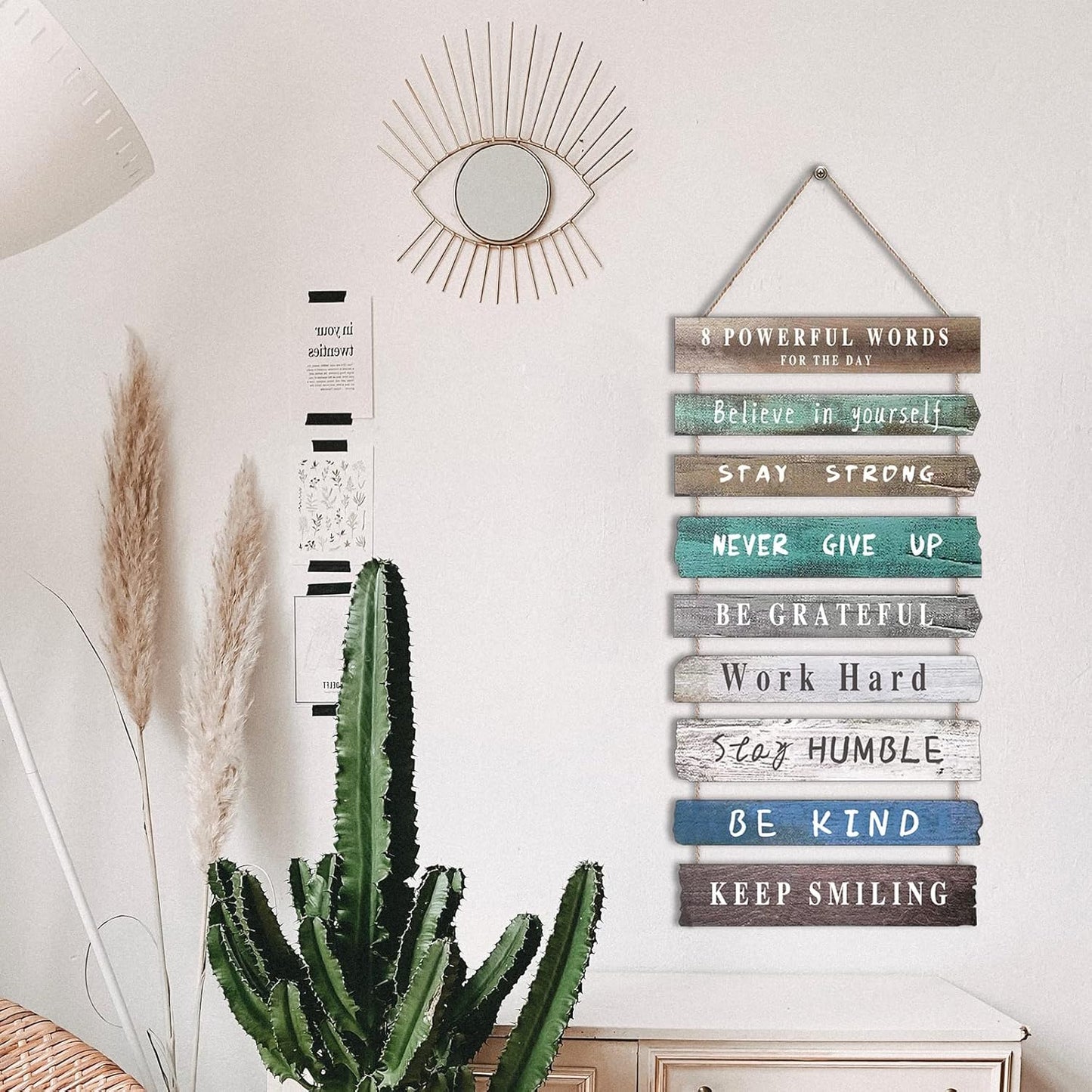 Joyhawk Rustic Inspirational Wall Art Decor, Wooden Hanging Motivational Quotes Wall Art for Home Office, Living Room, Bedroom, Bathroom, Classroom, Gym 12"x24"