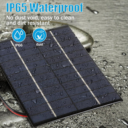 Folgtek 2W 12V Solar Panel DIY Battery Solar Charger Board + Tiger Clip- Perfect for Outdoor Charging Batteries and Low-Power Electronic Products