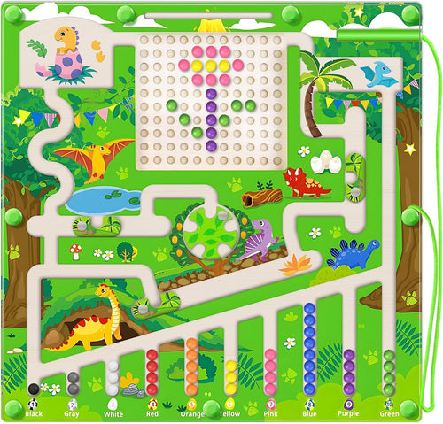 Magnetic Color and Number Maze, Montessori Toys for 3 4 5 Year Old Toddler Boys Girls, Magnet Drawing Board, Preschool Activities Educational Learning Toys, Gifts for Kids Birthday Christmas