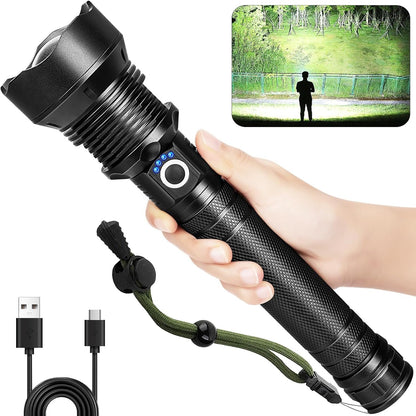 Cinlinso Flashlights High Lumens Rechargeable, 990,000 Lumens Super Bright Led Flashlight, Flash Light with 5 Modes, IPX6 Waterproof, Handheld Powerful Flashlight for Camping, Emergencies