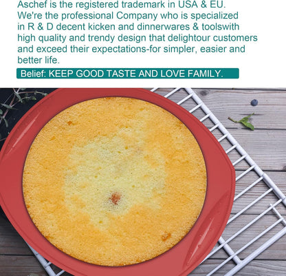 Aschef Silicone Nonstick Baking Pans Mold Tray Supplies Tools Bakeware Set, Food Grade for Muffin Donuts Pizza Tiramisu Cake Pan Cookie Sheets Cookware Set for Oven