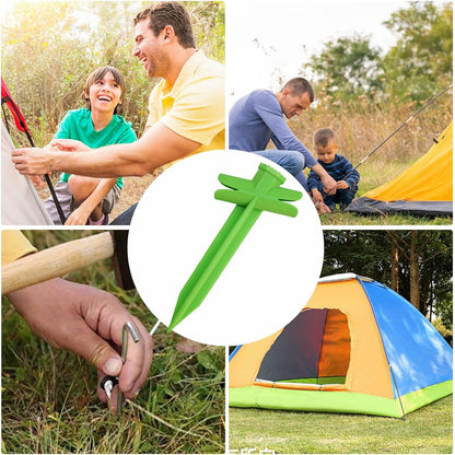 Ground Stakes, Heavy Duty Tent Anchors, High-Tensile Strength Camping Tool, Multifunctional Outdoor Gear for Temporary Fencing, Playground Safety, Beach Camping, 8.58x3.62x1.02inch
