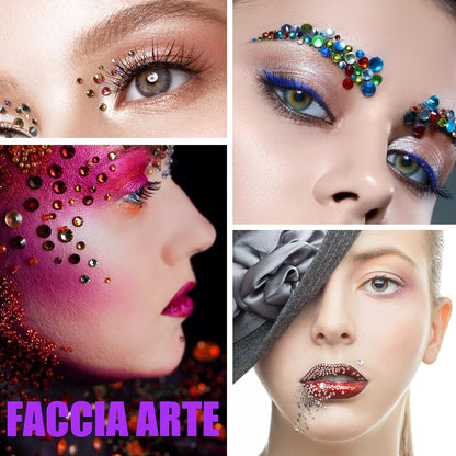 16 Sheets Glitter Gems Stickers Set, 3600 Pieces Self Adhesive Gem Stickers for Face Eyes Body, Women Accessories Rhinestone Stickers for Make Up Nail Art Decorations
