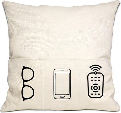 Bommex Funny Double-Face Pillow Case with Pockets for Aunt - Birthday Gift, Mother's Day, Christmas Gift from Nephew