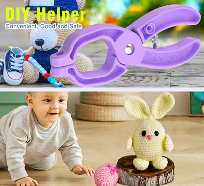 GEOCCI Safety Eye Tool Auxiliary Tool for Attaching Safety Eyes for Crocheting Safety Eyes Crochet Tools for Amigurumi Crochet & Stuffed 5-30mm Animal Eyes Making Supplies Tool（Purple 1pcs）