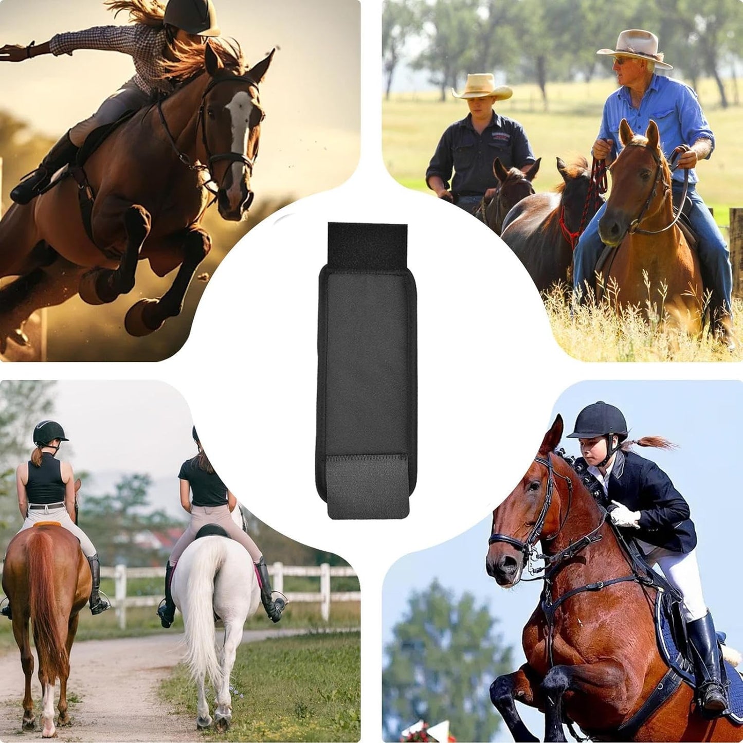 Horse Hoof Boots, Training Gear, Flexible Fit Stable Support Outdoor Easy Fastening Leg Cushioning Soft, Hoof Cover for Riding Travel Show Jumping Dressage