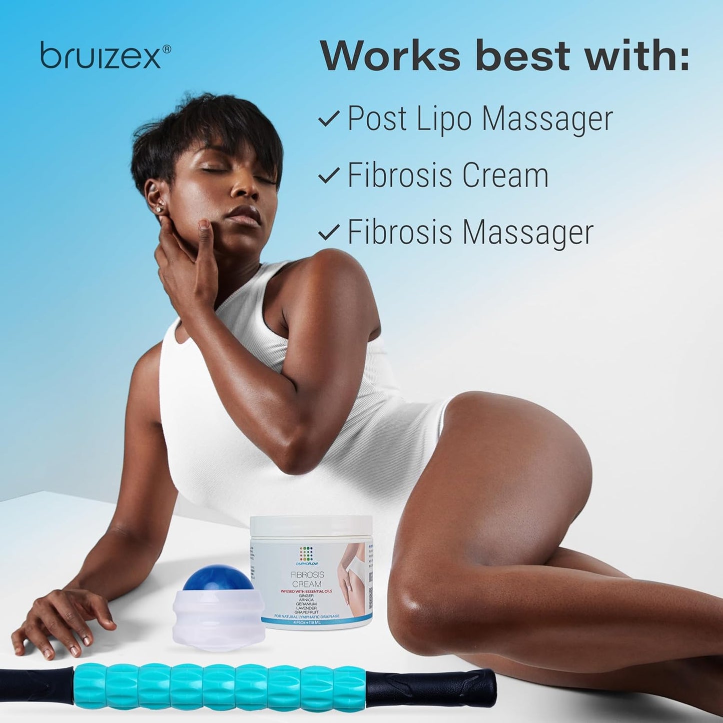 Bruizex Lymphatic Massage Oil: Natural Arnica & Lavender Oil for Post Surgery Recovery, Swelling & Water Retention Relief. Ideal for Liposuction, BBL, Tummy Tuck & More. 8oz by Bruizex