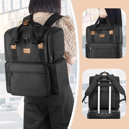 BAFASO Cosmetic Bag Backpack with 3 Removable Inner Pockets, Travel Makeup Bag with Multiple Pockets, Black
