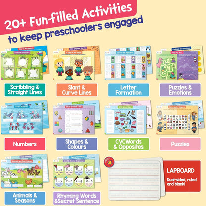 Learn to Write for Kids - Educational Toys & Games, Preschool & Kindergarten Learning Activities, Writing Practice Book, Birthday Gifts for Girls and Boys for Ages 3, 4, 5, 6 Year Old