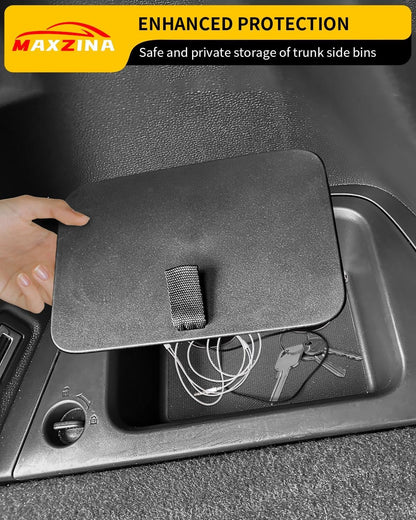 Maxzina Rear Trunk Organizer Cover Compatible with 2023 2024 2025 Honda Pilot Trunk Organizer Storage Bin Lid Left Driver Trunk Side Storage Box Cover Protector Black 7&8 Seats Pilot Accessories