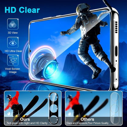 [3+3 Pack] for Samsung Galaxy S24 FE Screen Protector, 9H Tempered Glass, Ultrasonic Fingerprint Compatible, HD Clear Case Friendly for Samsung S24 FE Tempered Glass Screen Protector 5G