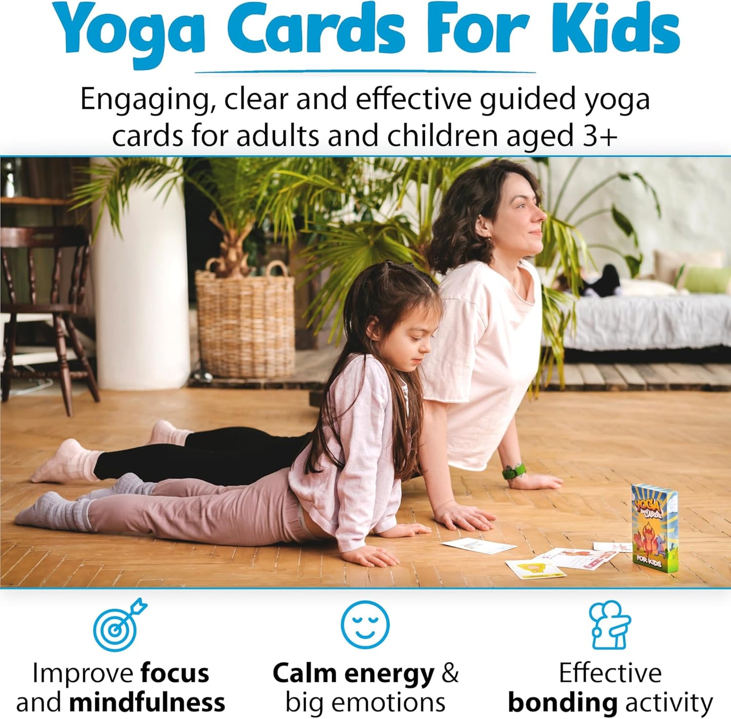 Yoga Pose and Breathing Exercise Cards for Kids - Promote Mindfulness, Meditation, and Self Care for Children - Fun Preschool Game with Easy to Read Steps - Teach Kids Mindfulness Tools Through Yoga