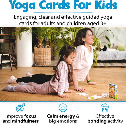 Yoga Pose and Breathing Exercise Cards for Kids - Promote Mindfulness, Meditation, and Self Care for Children - Fun Preschool Game with Easy to Read Steps - Teach Kids Mindfulness Tools Through Yoga