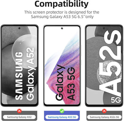 NEW'C 3 Pack Designed for Samsung Galaxy A53 5G Screen Protector Tempered Glass,Case Friendly Scratch-proof, Bubble Free, Ultra Resistant